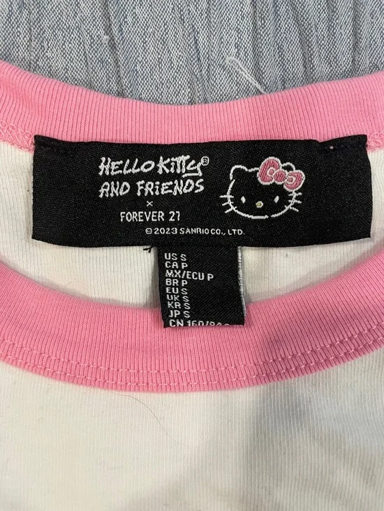 Hello Kitty Pink & White Short Sleeve Raglan Tee - Picture 2 of 4